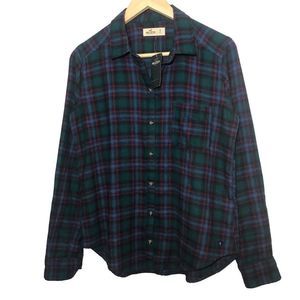 HOLLISTER Plaid Button Down Shirt In Green Size Small